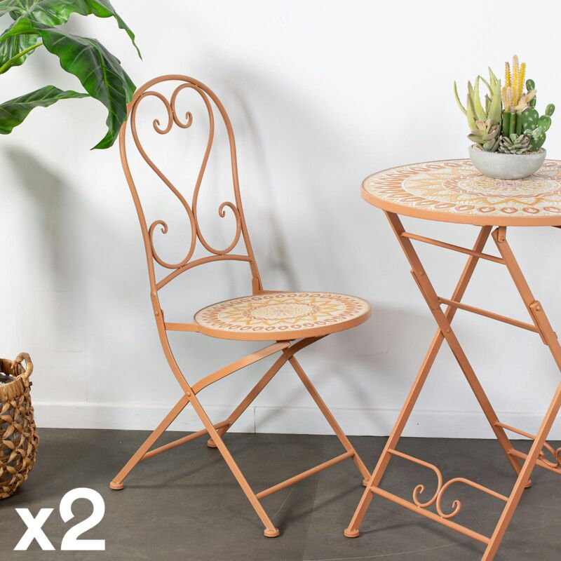 Chaise de balcon motif soleil (lot de 2) grenade
