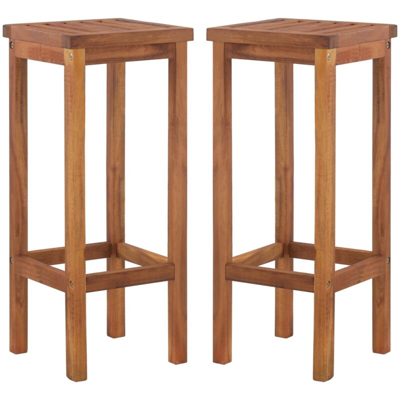 Vidaxl - Tabourets de bar lot de 2 bois d'acacia massif
