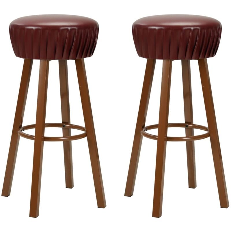 Vidaxl - Chaises de bar lot de 2 marron similicuir