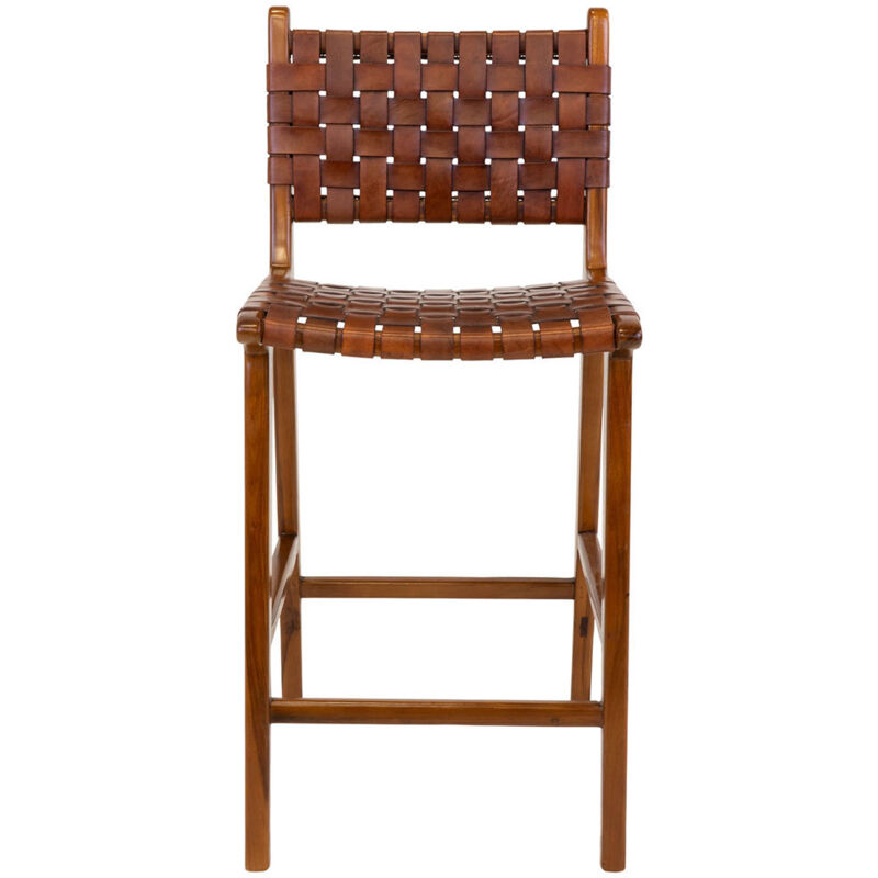 Perugia Tabouret de bar en cuir, marron.