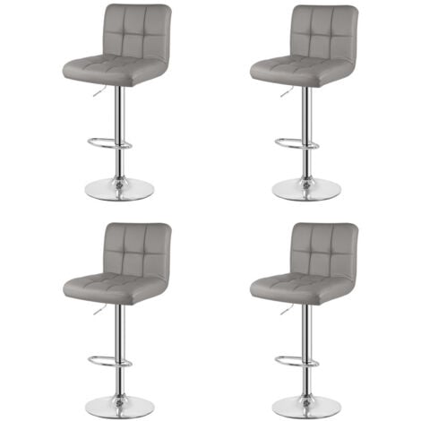 Tabouret bar lot 4 cuir - Chaises hautes de bar - Blanc - wowttrelax
