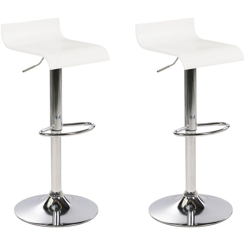 Beliani - Lot 2 Tabourets de Bar Modernes Pivotants et Réglable Blanc Valencia