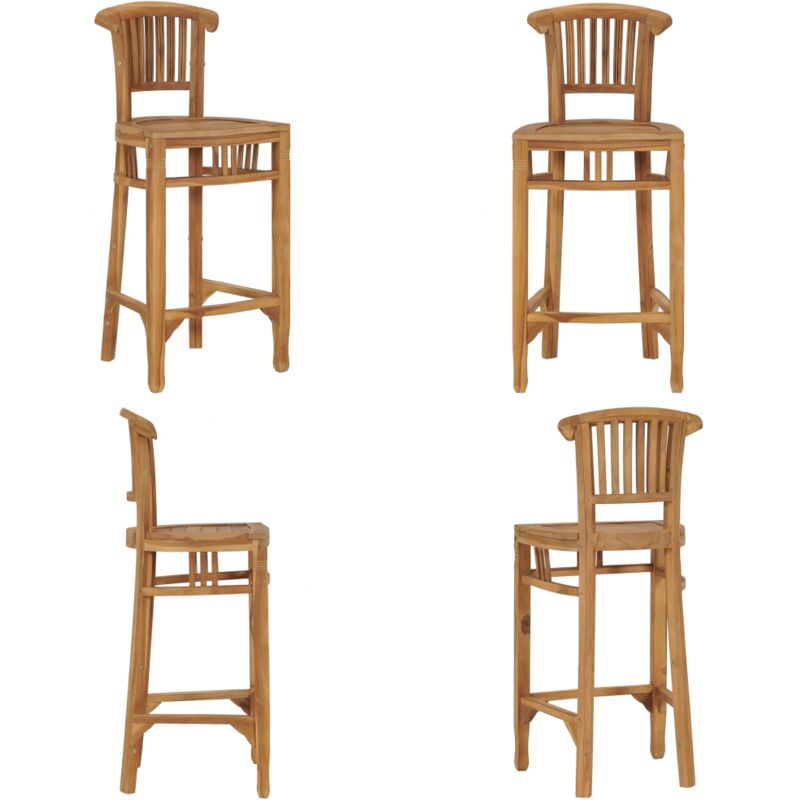 Vidaxl - Chaise de bar Bois de teck solide - Chaises De Bar - Tabouret De Bar - Mobilier De Jardin - Chaise Extérieure - Chaise En Teck - Home &