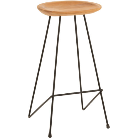 Chaise de bar bois teck naturel Luna