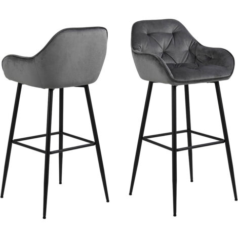 Chaise de bar Brooke VIC, grise