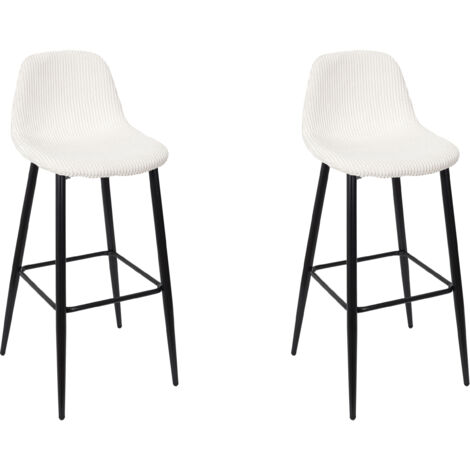 Chaise De Bar Cotele Scott Beige - Lot De 2