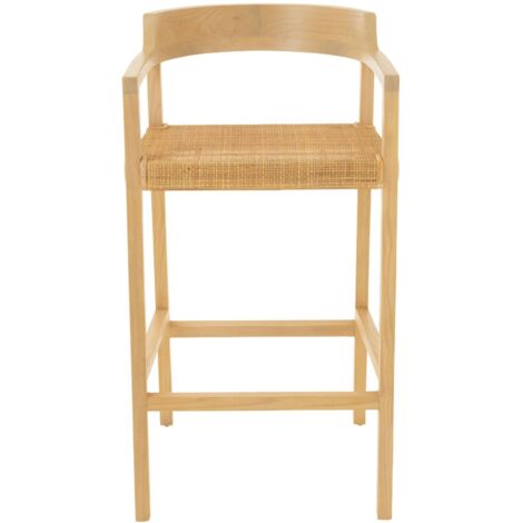 Chaise de bar en teck Naturel 53x55x100 cm