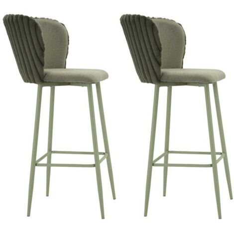 Chaise de bar en tissu et métal Alaska (Lot de 2)