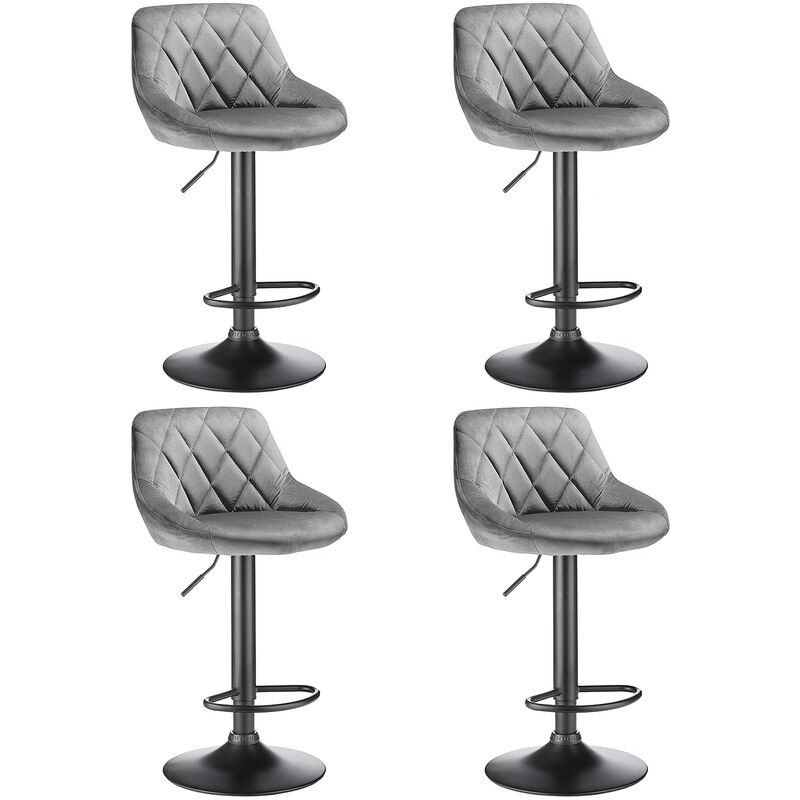 Aqrau - Tabouret de bar Flannel Stool Top Spoon Gris / 4 pcs