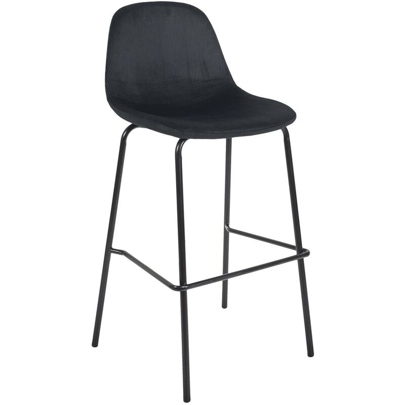 The Home Deco Factory - Lot de 2 chaises de bar 46x48,2x400,4 cm en velours côtelé noir