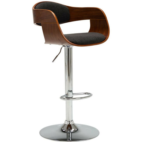 Chaise de bar Gris Bois courbé et tissu
