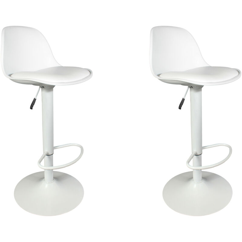 Tabouret De Bar Isak Blanc - Lot De 2 Tabouret De Bar Isak Blanc - Lot De 2