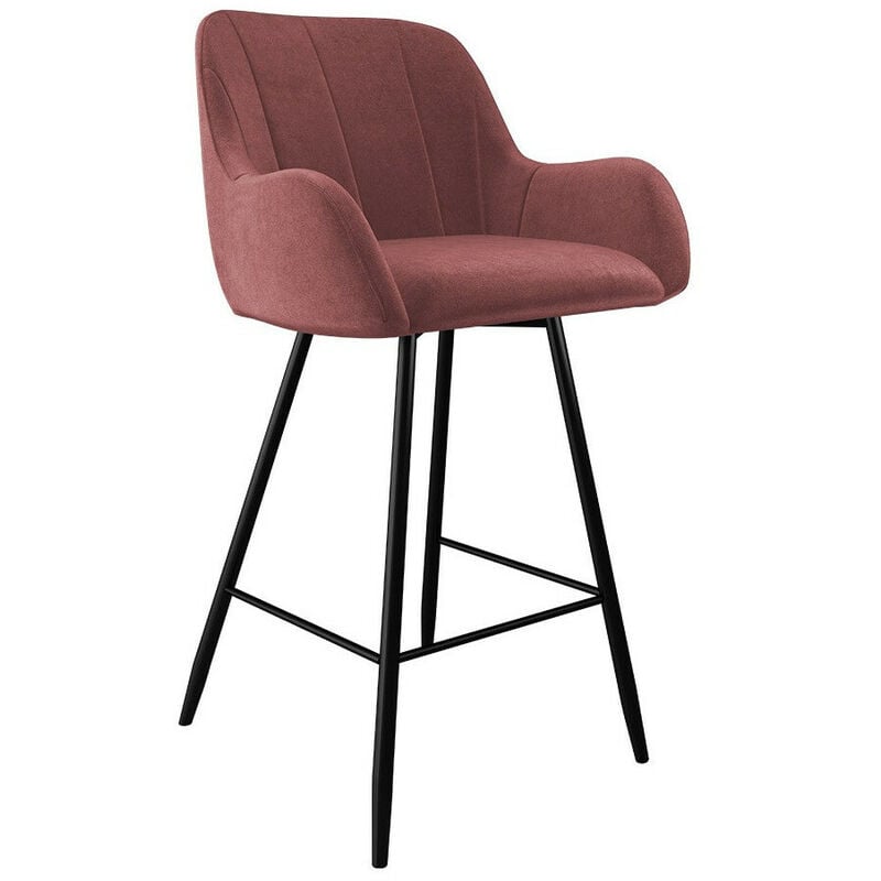 Mobilier1 - Chaise de bar Jackson 102, Noir + Magic Velvet 2258, 103x50x55cm, Tapisserie, Métallique
