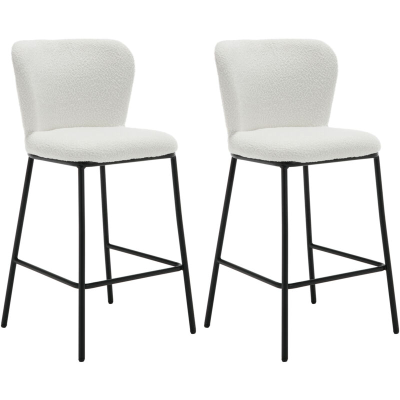 Wahson Office Chairs - Tabouret Bar Lot de 2 Chaise de Bar Moderne avec Dossier Confortable Chaise Haute Bar pour Central Îlot de Cuisine, Fausse