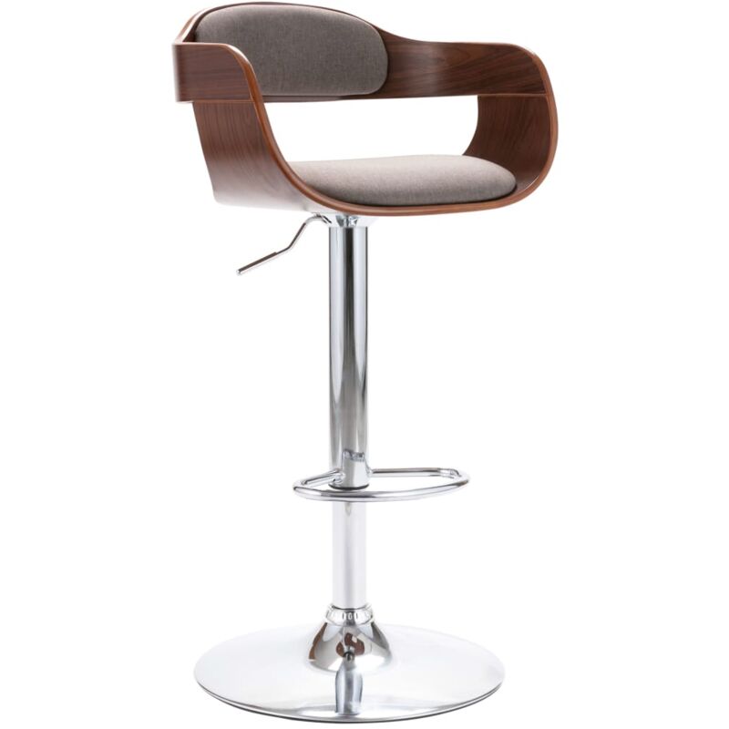 Vidaxl - Tabouret de bar Contreplaqué et tissu taupe