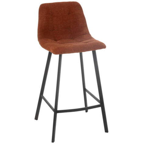 Chaise de Bar Matelassée "Kent" 95cm Rouille