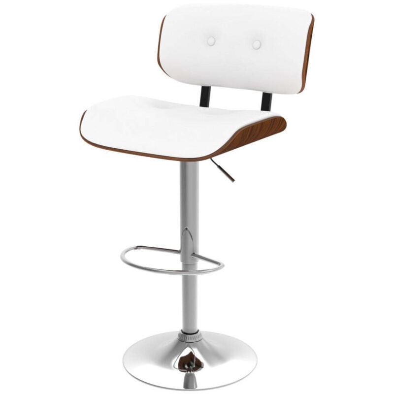 Chaise de bar réglable en pu blanc 65/86 cm - melchior