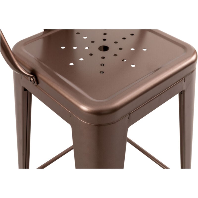 Chaise de bar mi hauteur Indus cuivre 66 cm (lot de 2) Cuivre Chaise de bar mi hauteur Indus cuivre 66 cm (lot de 2) Cuivre