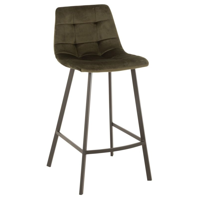 Jolipa - Chaise de bar en métal vert 43x45x97 cm