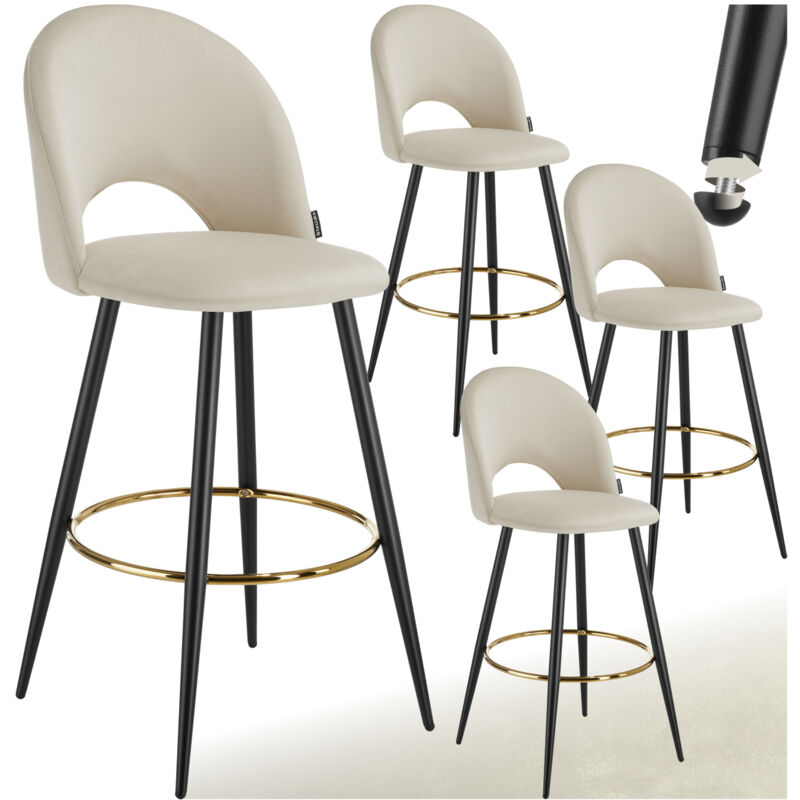 Tectake - Chaise de bar avec dossier et repose-pieds 49 x 58 x 110 cm et capacité de charge 120 kg
