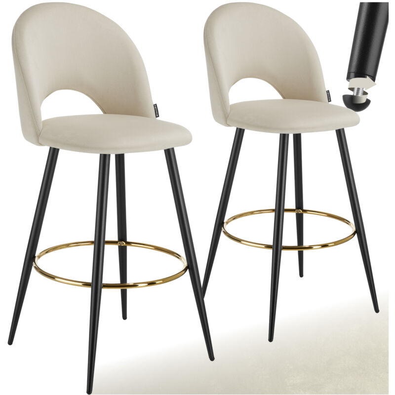 Tectake - Chaise de bar avec dossier et repose-pieds 49 x 58 x 110 cm et capacité de charge 120 kg