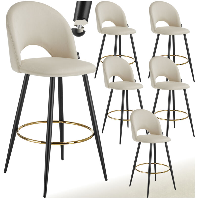 Tectake - Chaise de bar avec dossier et repose-pieds 49 x 58 x 110 cm et capacité de charge 120 kg