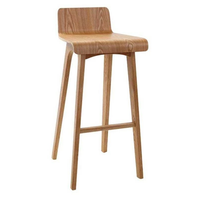 chaise de bar scandinave en bois clair h75 cm baltik - naturel