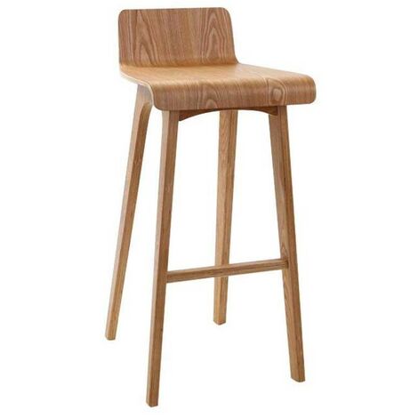 Chaise de bar scandinave en bois clair H75 cm BALTIK