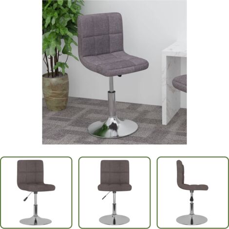 Chaise de bar -  Tabouret de bar pivotant Taupe Tissu
