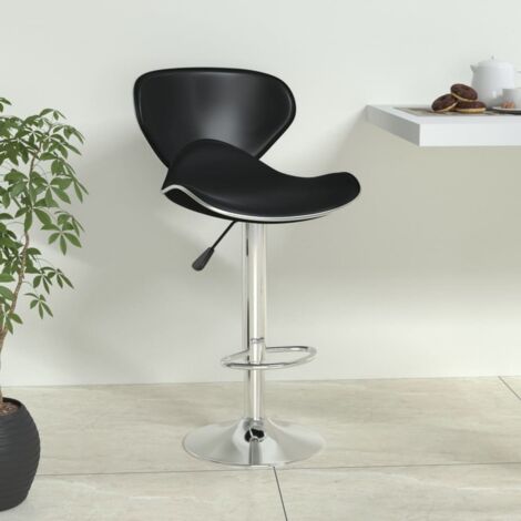 Chaise de bar Tabouret de bar - Tabouret Haut Noir Similicuir BV881341 - BonneVie