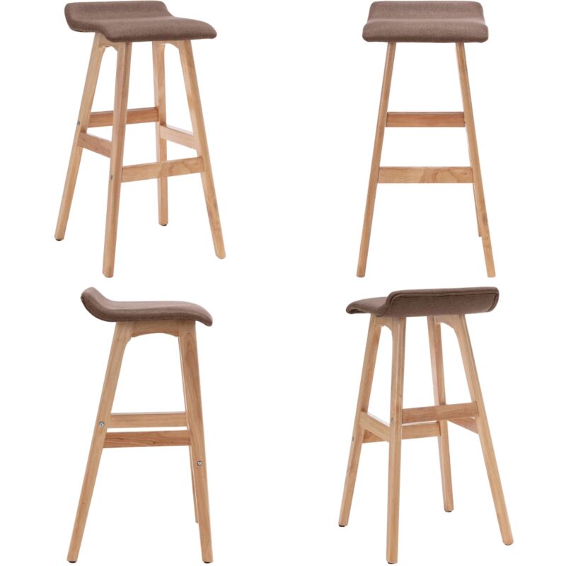 Chaise de bar Taupe Tissu - Chaise De Bar - Chaise Contemporaine - Chaise Design - Chaise Tapissée - Chaise Comptoir - Home & Living