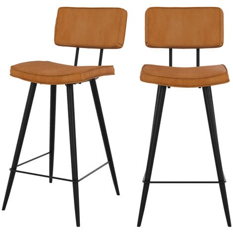 Chaise de bar mi-hauteur Texas camel 65 cm (lot de 2) - Camel