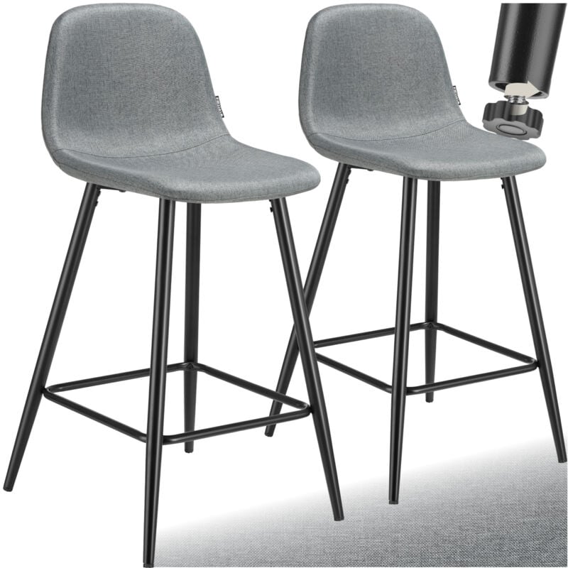 Tectake - Chaise de bar avec dossier et repose-pieds 45 x 48 x 92 cm et une capacité de charge de 120 kg