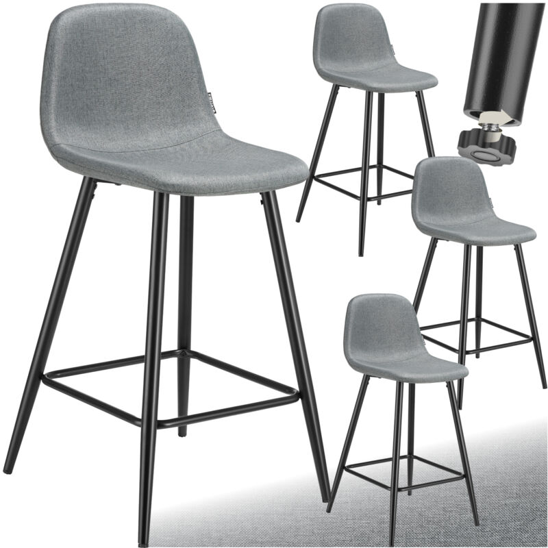 Tectake - Chaise de bar avec dossier et repose-pieds 45 x 48 x 92 cm et une capacité de charge de 120 kg