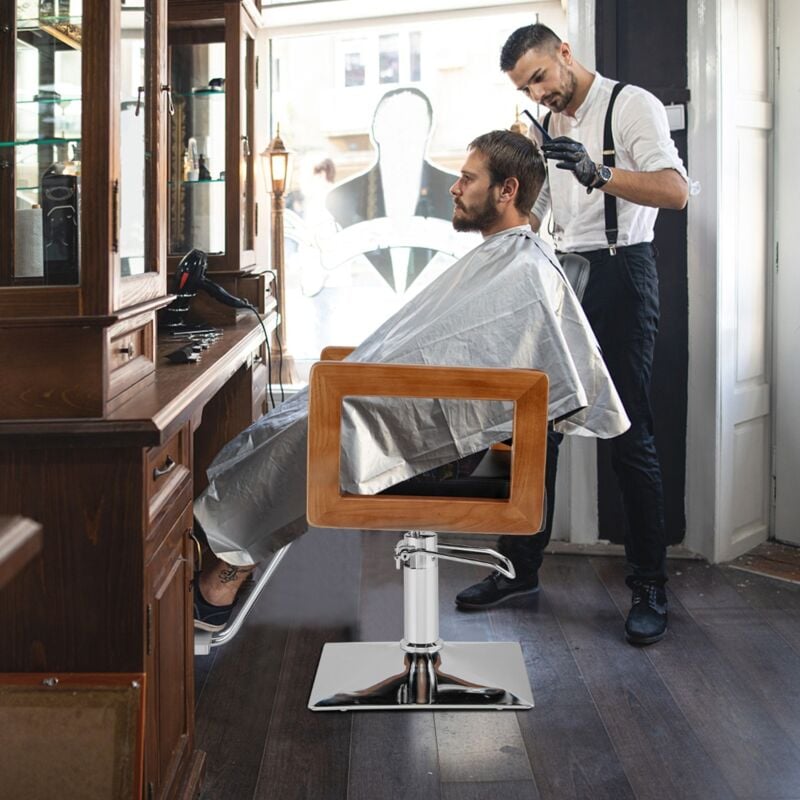 Design In - Chaise de Barbier Hydraulique Rotative 360 Hauteur Réglable Noir CW16593