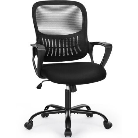 Chaise de bureau à hauteur de comptoir avec repose-pieds noir