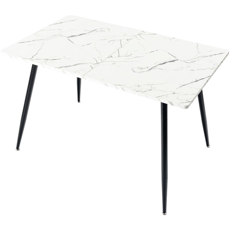 Urban meuble Table de salle à manger rectangulaire effet marbre blanc de style scandinave 120x75cm