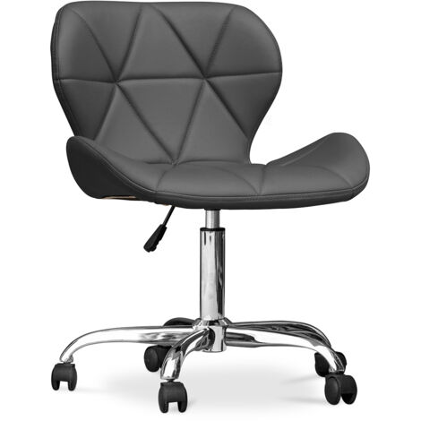 Chaise de bureau à roulettes - Chaise de bureau pivotante - Tapissée en simili cuir - Wito Gris