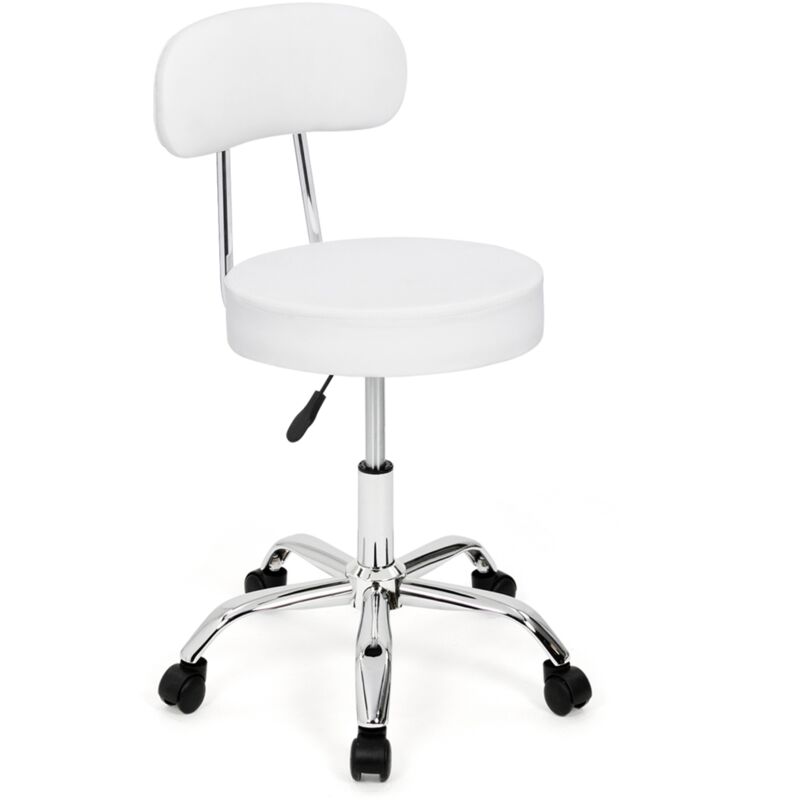 Chaise de bureau à roulettes cyrille avec dossier blanc
