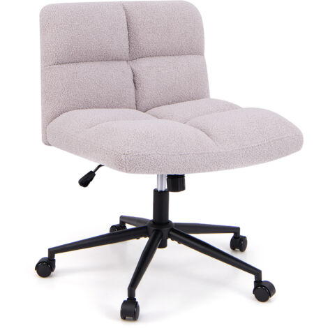 Chaise de Bureau à Roulettes Réglable en Hauteur, Chaise Pivotante avec Siège Rembourré, Demi-dossier, Charge 160 kg, pour Chambre, Bureau, Gris
