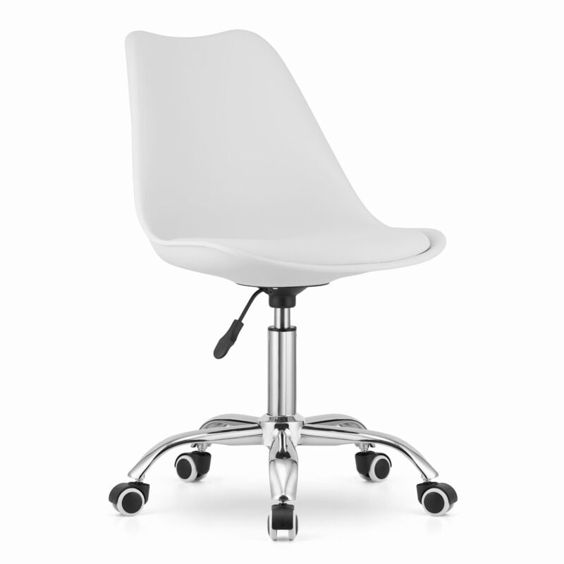 Viking Choice - Chaise de bureau alba - chaise pivotante à roulettes - réglable en hauteur - blanc