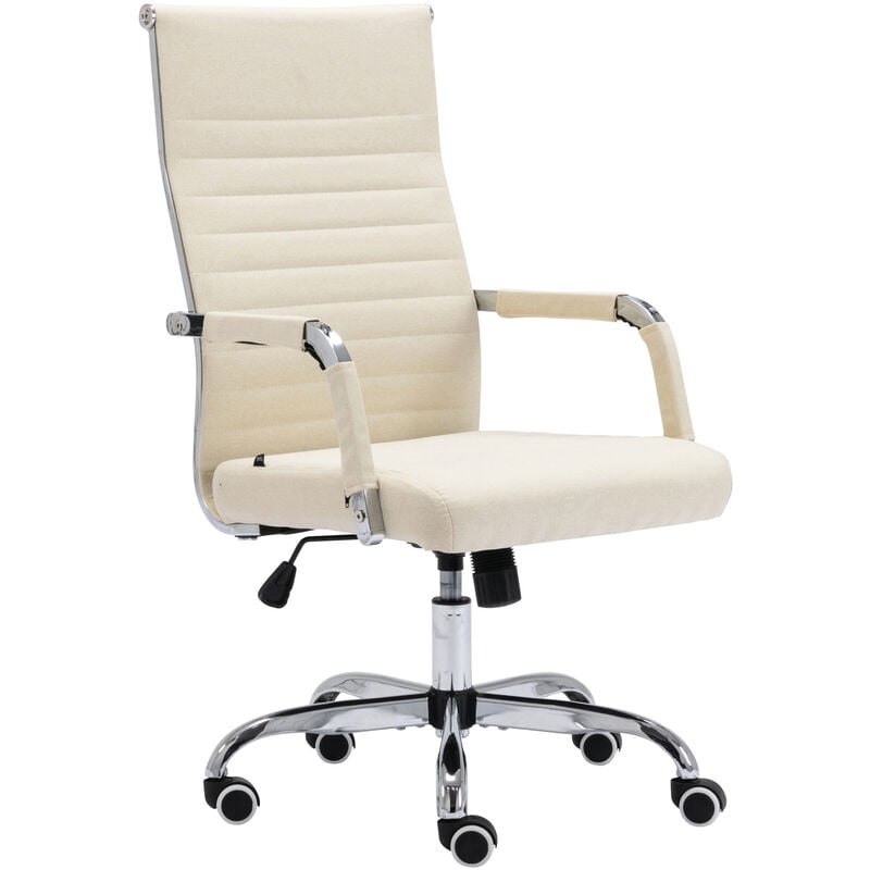 Chaise de bureau confortable et ergonomique avec un revêtement en tissu de différentes couleurs colore : Crème