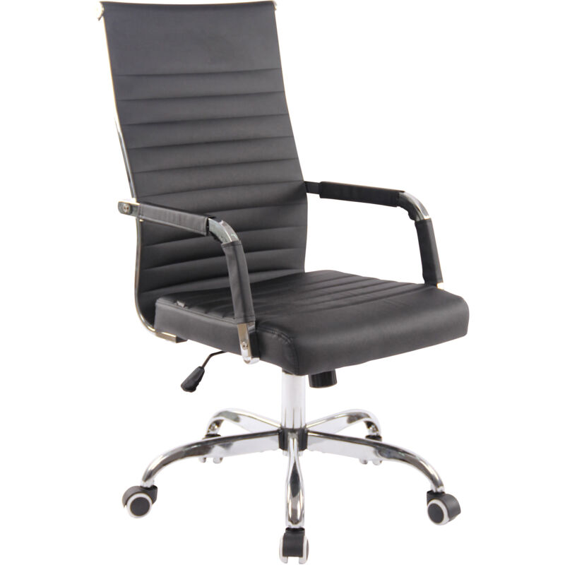 CLP - Chaise de bureau Amadora avec hauteur réglable et Pied en métal Noir Similicuir