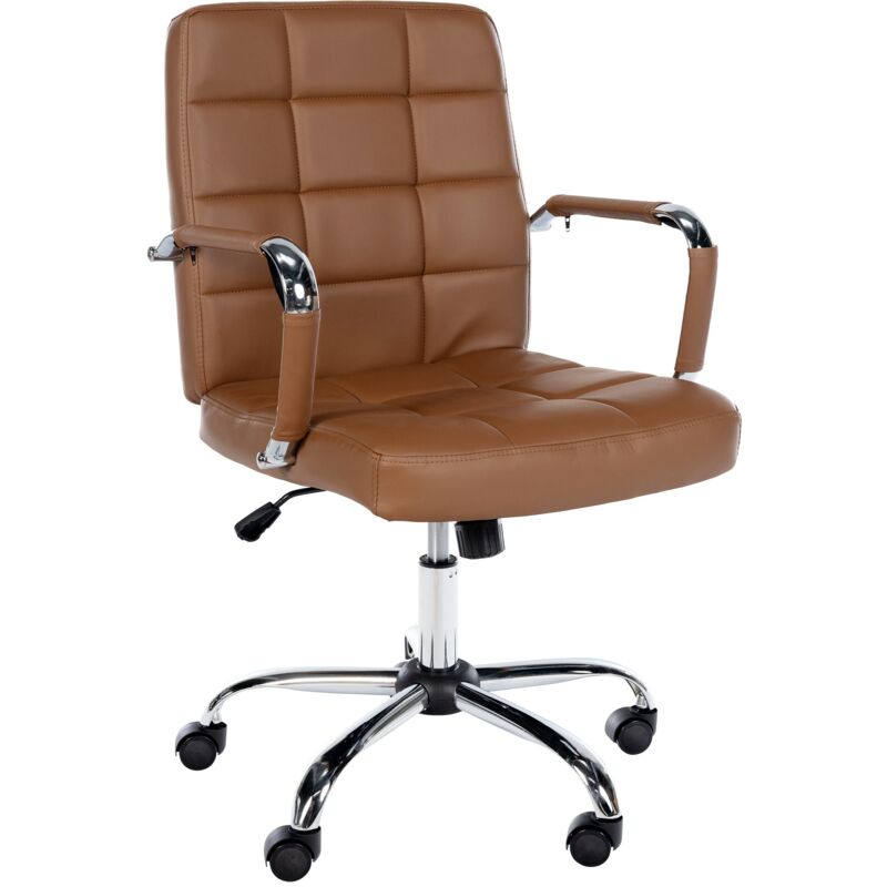 Chaise de bureau Ashland similicuir Marron clair