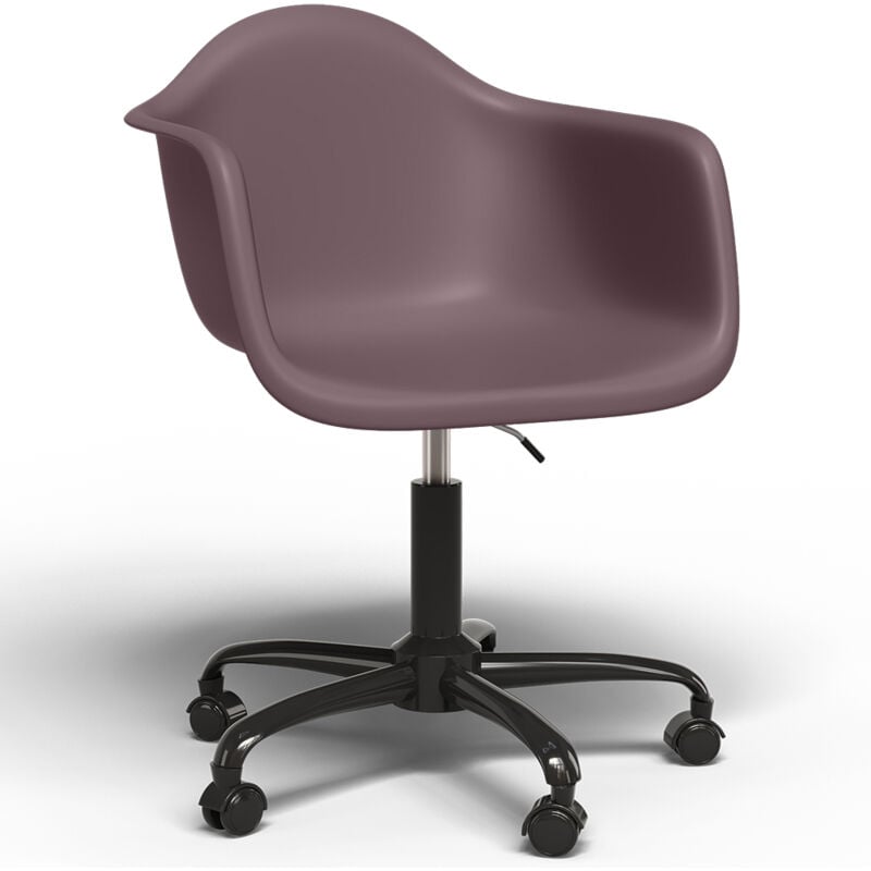 privatefloor - chaise de bureau avec accoudoirs - chaise de bureau avec roulettes - structure noire weston taupe - métal, pp - taupe