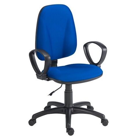Chaise de bureau avec accoudoirs fixes non feu Prestige Jupiter - Bleu