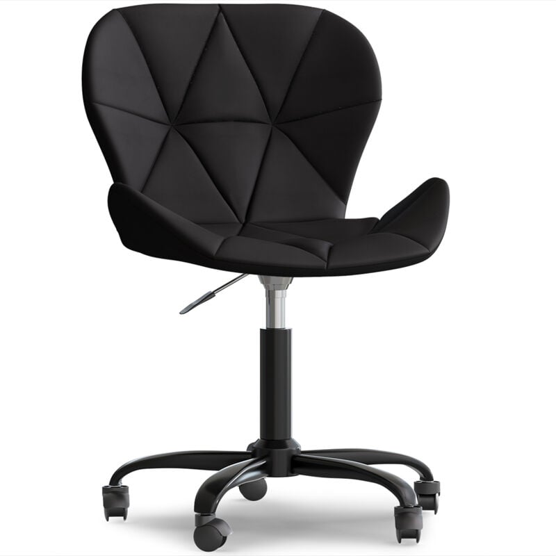 privatefloor - chaise de bureau avec roulettes - chaise pivotante de bureau - revêtement en similicuir - structure noire wito noir - cuir végétalien,