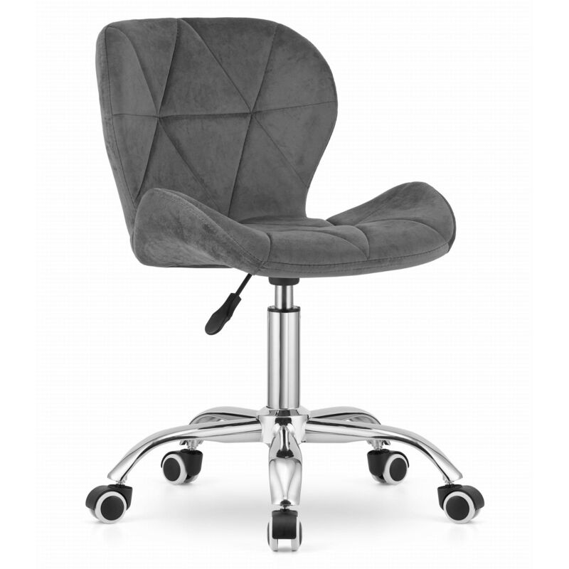 Chaise de bureau AVOLA - ergonomique - velours - gris
