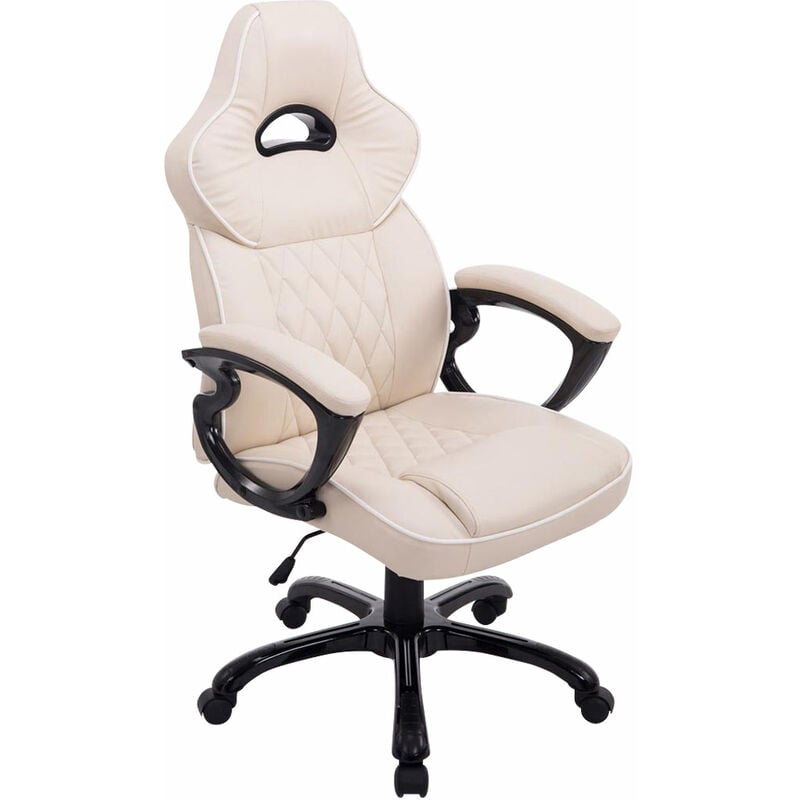 Légant chaise de jeu finement matelassée + roues de différentes couleurs colore : Crème