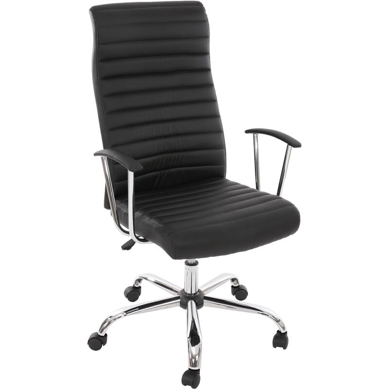Jamais utilisé] Fauteuil/chaise de bureau Cagliari, ergonomique, simili-cuir, noir